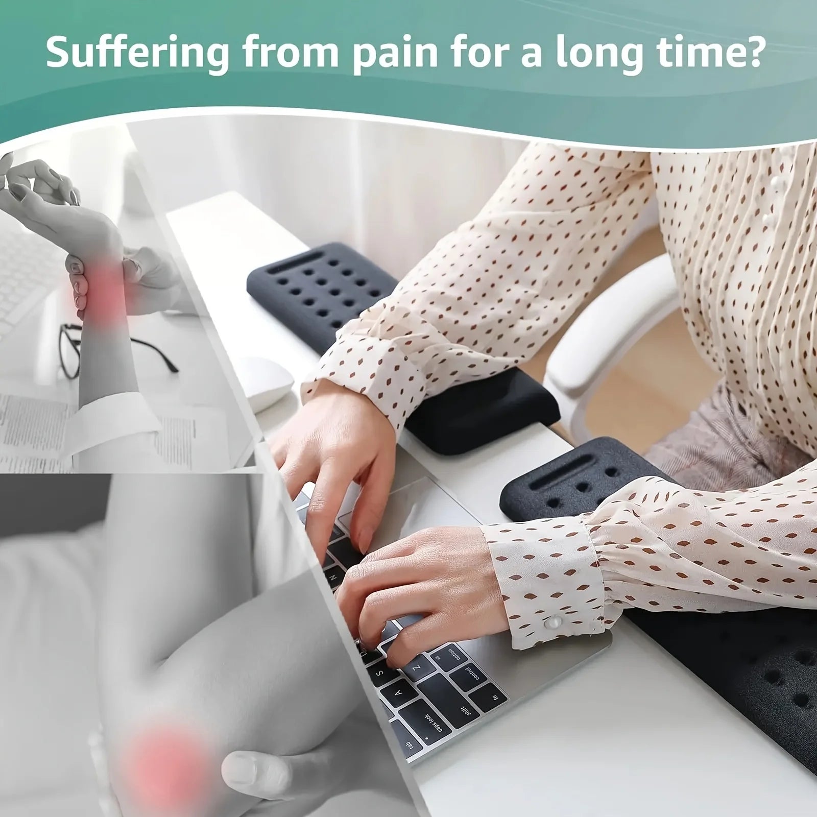 33.81 oz-Shaped Desk Pad with Non-Slip Foam Base And Ergonomic Wrist/Forearm Support - Comfortable Wrist Rest for Computer Work