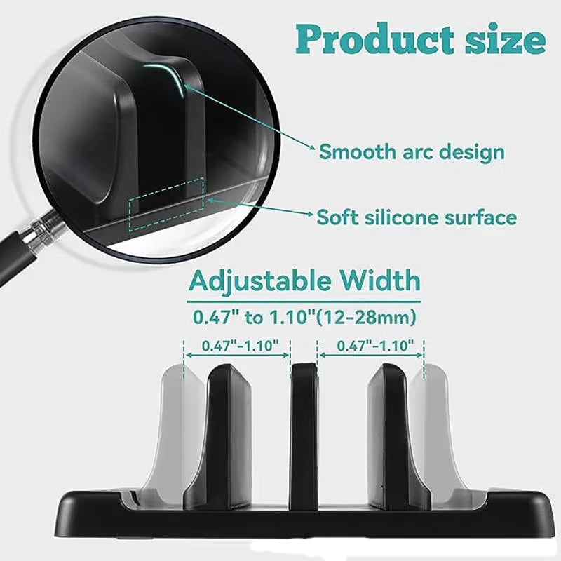 4 in 1 Office Laptop Stand Vertical Save Desktop Space Easy To Place Computer Accessories Scalable Width Office Desk Storage
