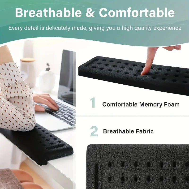 33.81 oz-Shaped Desk Pad with Non-Slip Foam Base And Ergonomic Wrist/Forearm Support - Comfortable Wrist Rest for Computer Work