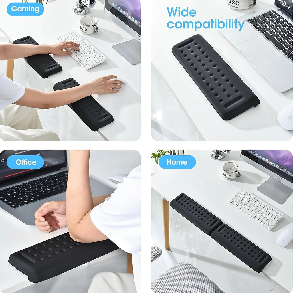 33.81 oz-Shaped Desk Pad with Non-Slip Foam Base And Ergonomic Wrist/Forearm Support - Comfortable Wrist Rest for Computer Work