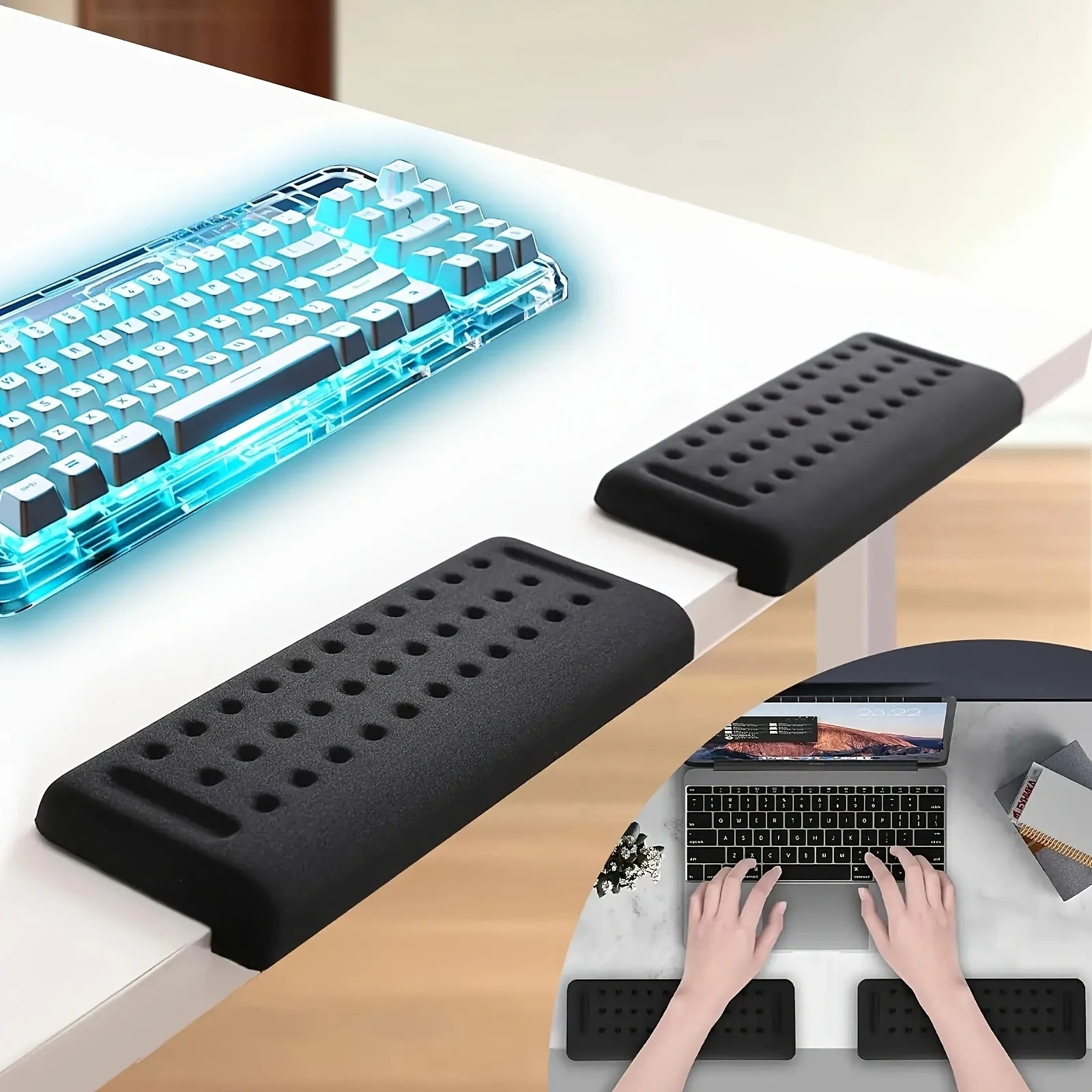 33.81 oz-Shaped Desk Pad with Non-Slip Foam Base And Ergonomic Wrist/Forearm Support - Comfortable Wrist Rest for Computer Work